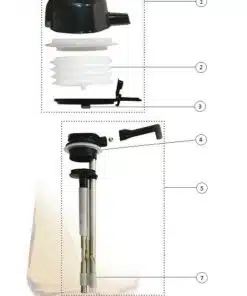 Sprängskiss som visar reservdelar tillpumptermos 2,2l