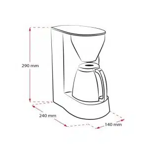 Kaffebryggare single måttskiss