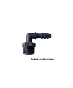 Vinkel till bräddavlopp, svart plast